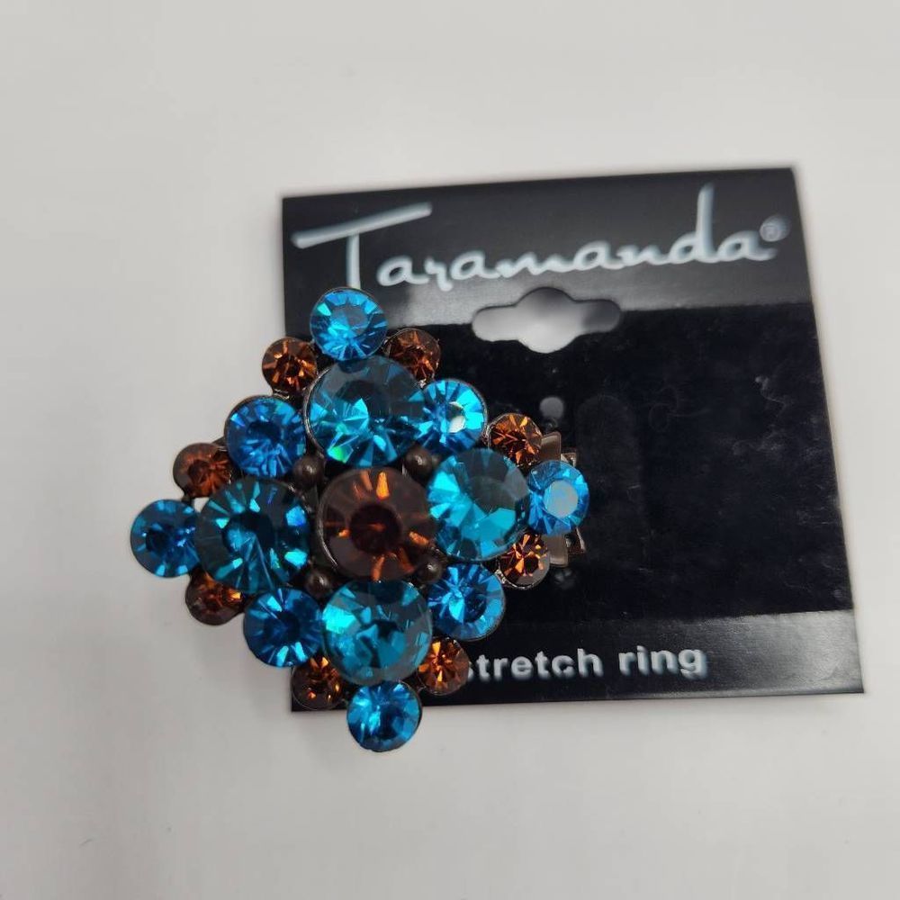 Brand New Taramanda Blue Brown Stretch Ring